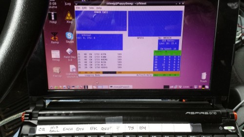 YFKtest logging software on my Linux netbook computer