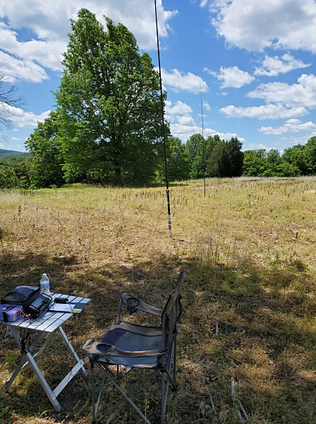 My set up for the Cookie Crumble QRP Contest.