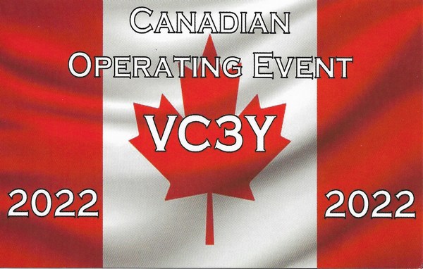 VC3Y QSL card for the 2022 Canadian Operating Event