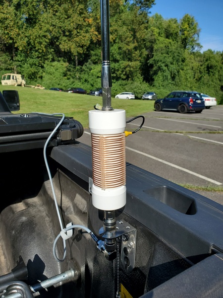 My new homebrew loading coil on its maiden deployment