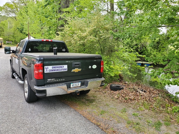 The WB3GCKmobile parked along the Brandywine River for the Northbrook Canoe Challenge